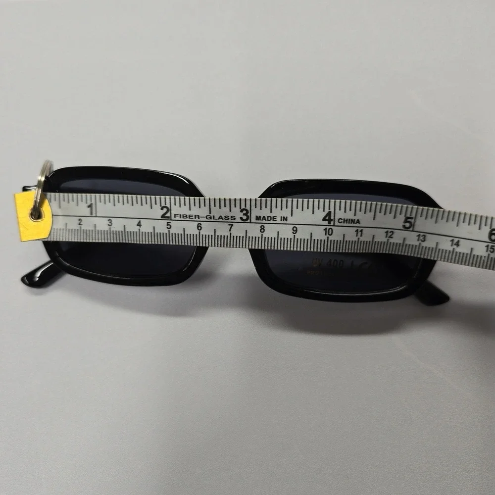 Black Rectangle Sunglasses‎ UV400 Retro Frame Y2K 90s Style NEW